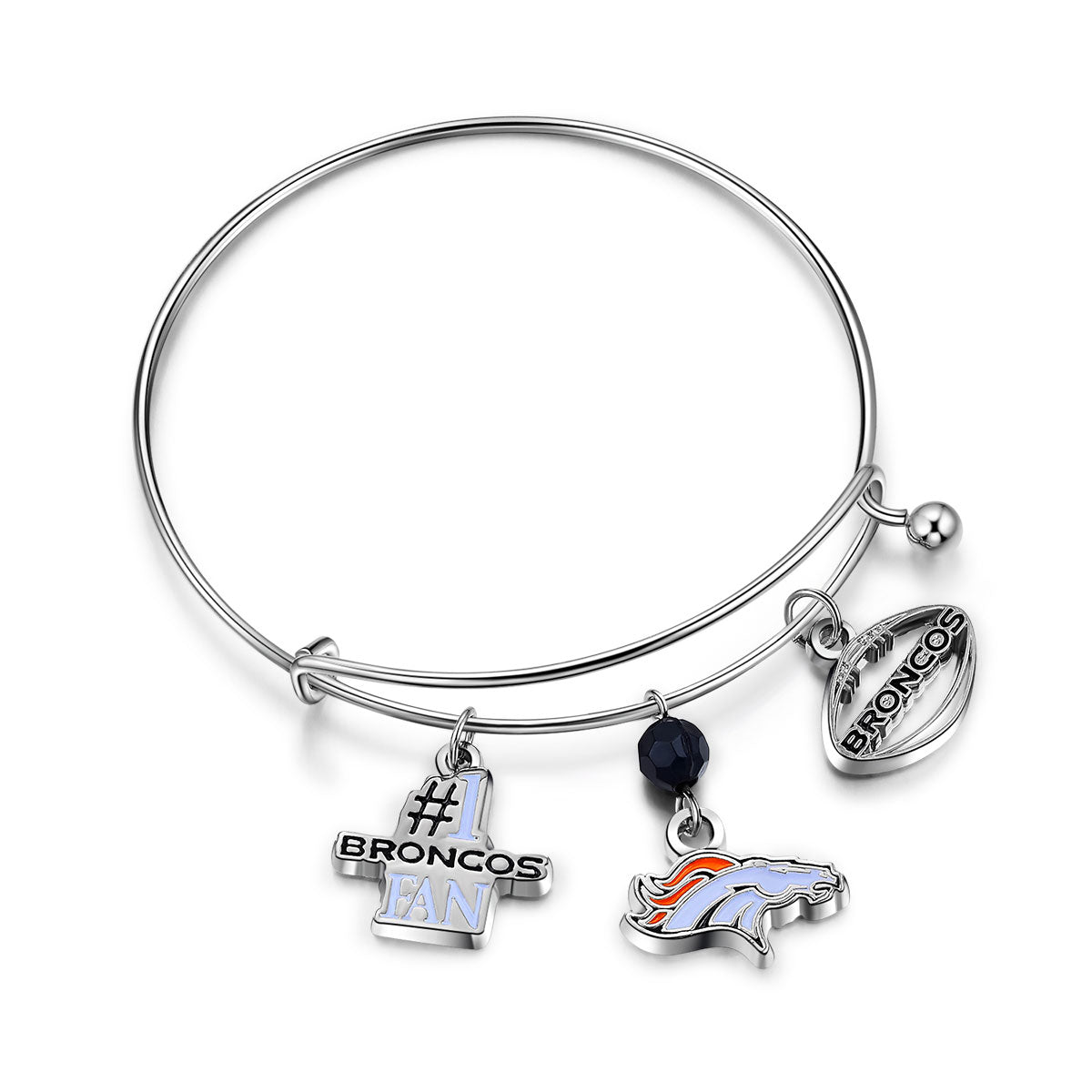 NFL Three Charm Logo Bracelet - Gamedays Gear - Denver Broncos