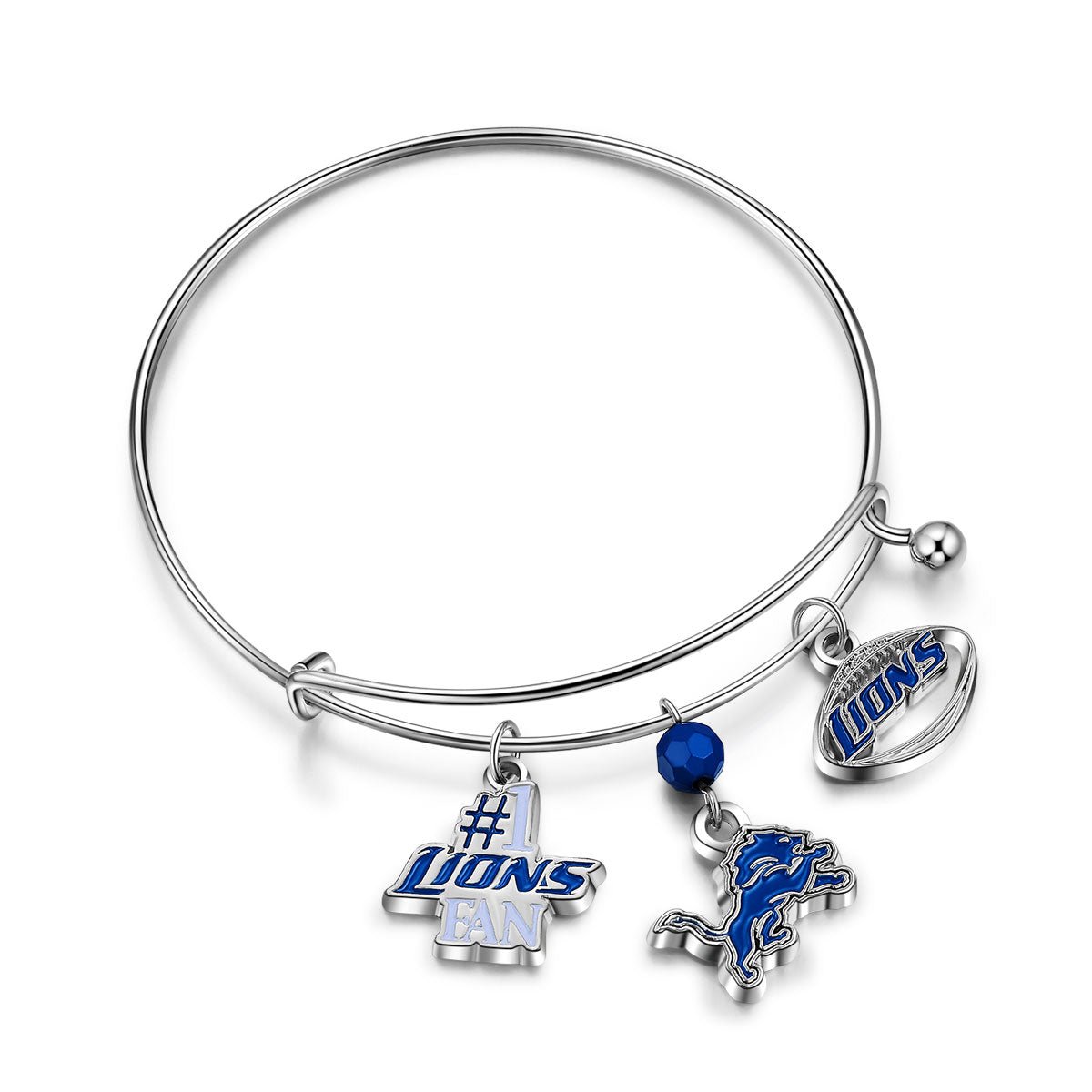 NFL Three Charm Logo Bracelet - Gamedays Gear - Detroit Lions