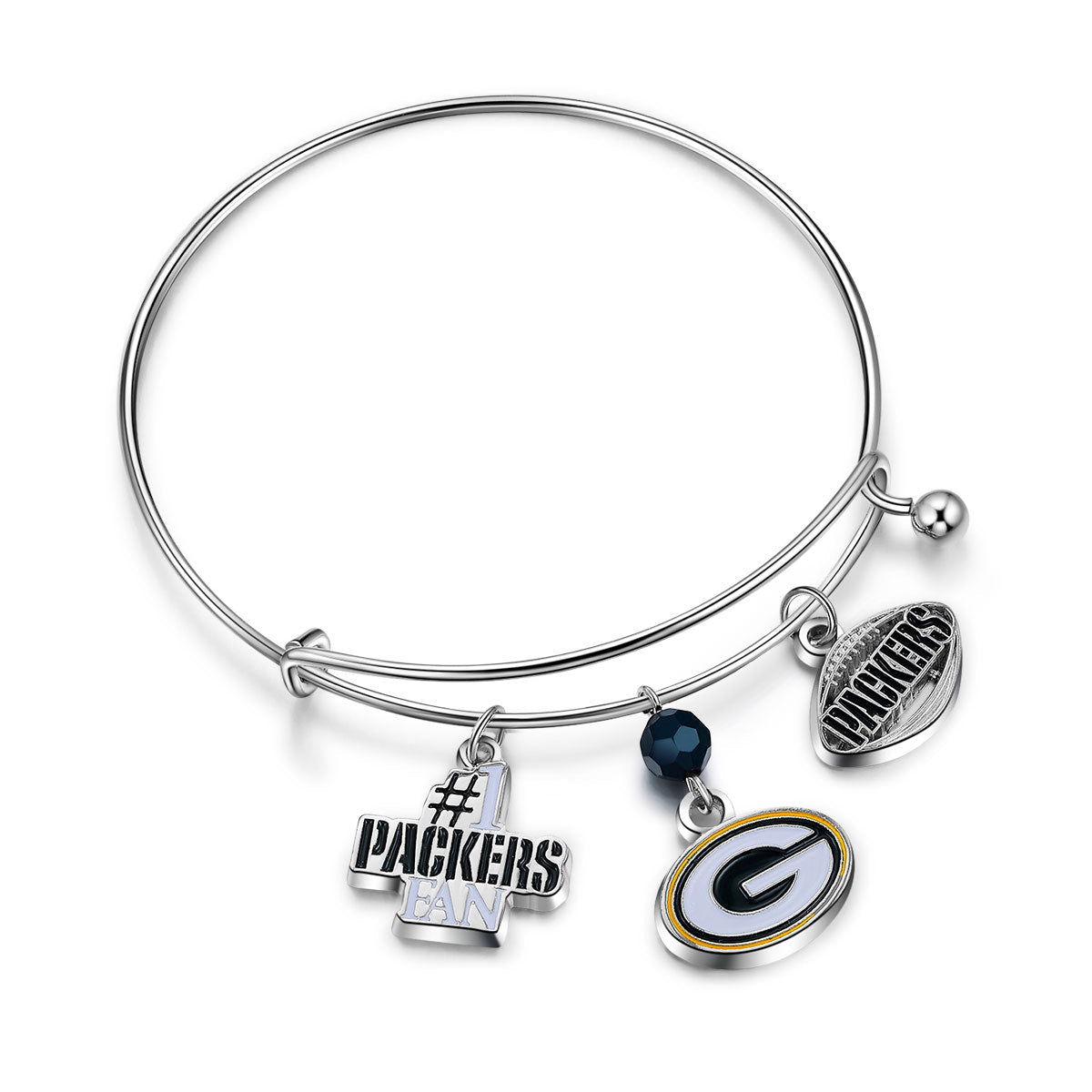 NFL Three Charm Logo Bracelet - Gamedays Gear - Green Bay Packers