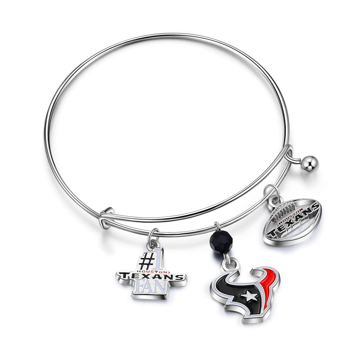 NFL Three Charm Logo Bracelet - Gamedays Gear - Houston Texans