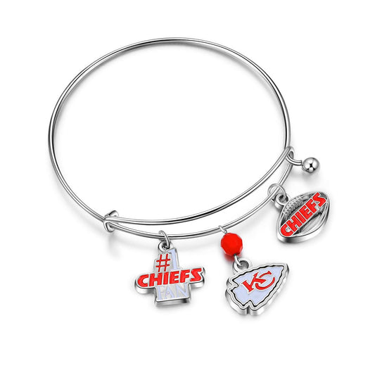 NFL Three Charm Logo Bracelet - Gamedays Gear - Kansas City Chiefs