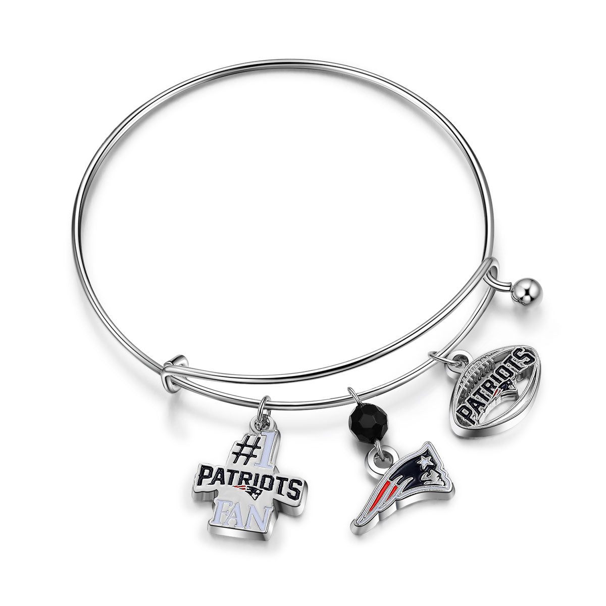 NFL Three Charm Logo Bracelet - Gamedays Gear - New England Patriots