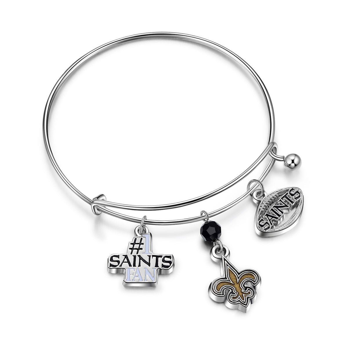 NFL Three Charm Logo Bracelet - Gamedays Gear - New Orleans Saints