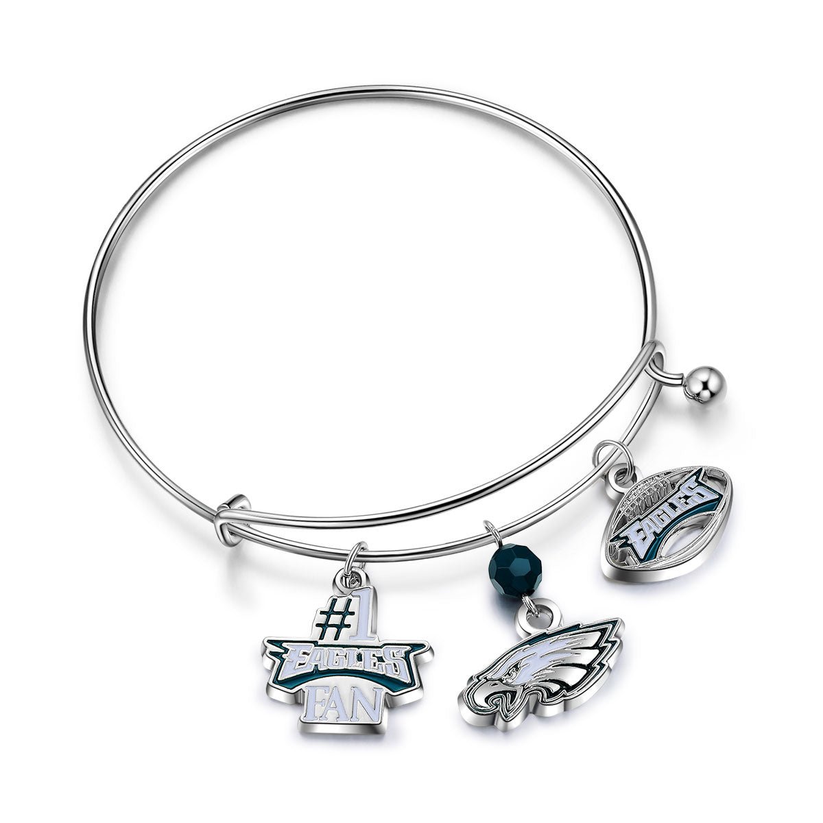 NFL Three Charm Logo Bracelet - Gamedays Gear - Philadelphia Eagles