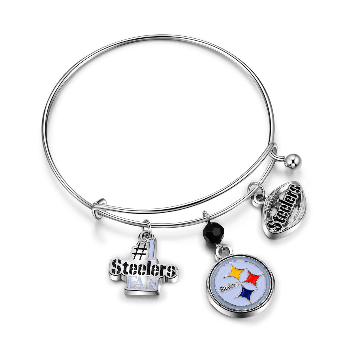 NFL Three Charm Logo Bracelet - Gamedays Gear - Pittsburgh Steelers