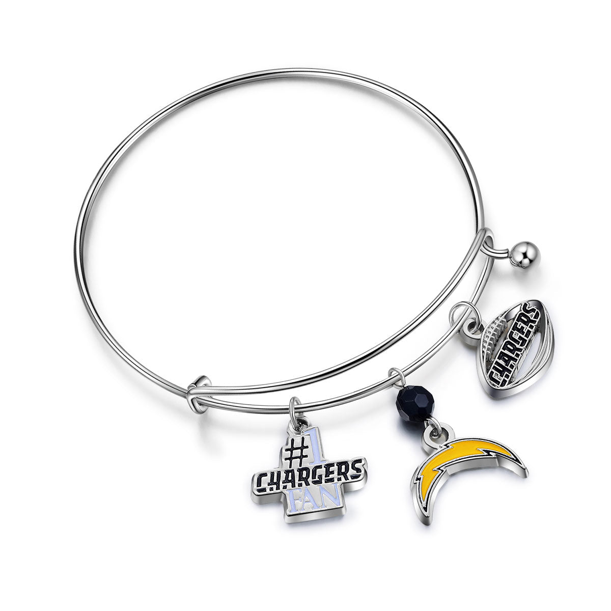 NFL Three Charm Logo Bracelet - Gamedays Gear - Los Angeles Chargers