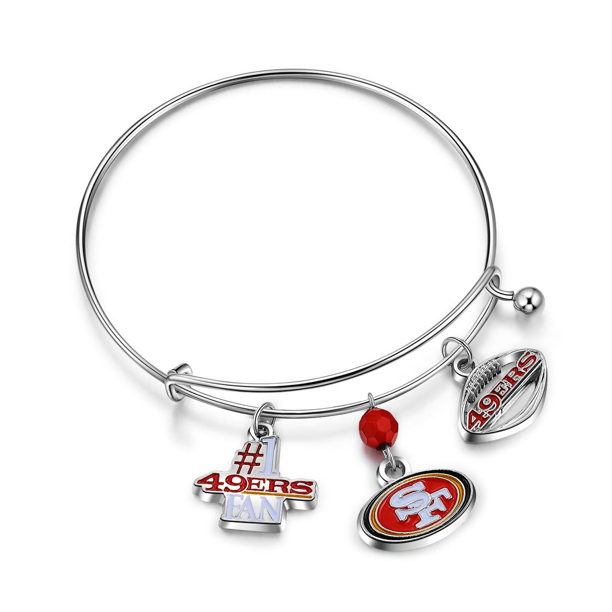 NFL Three Charm Logo Bracelet - Gamedays Gear - San Francisco 49ers