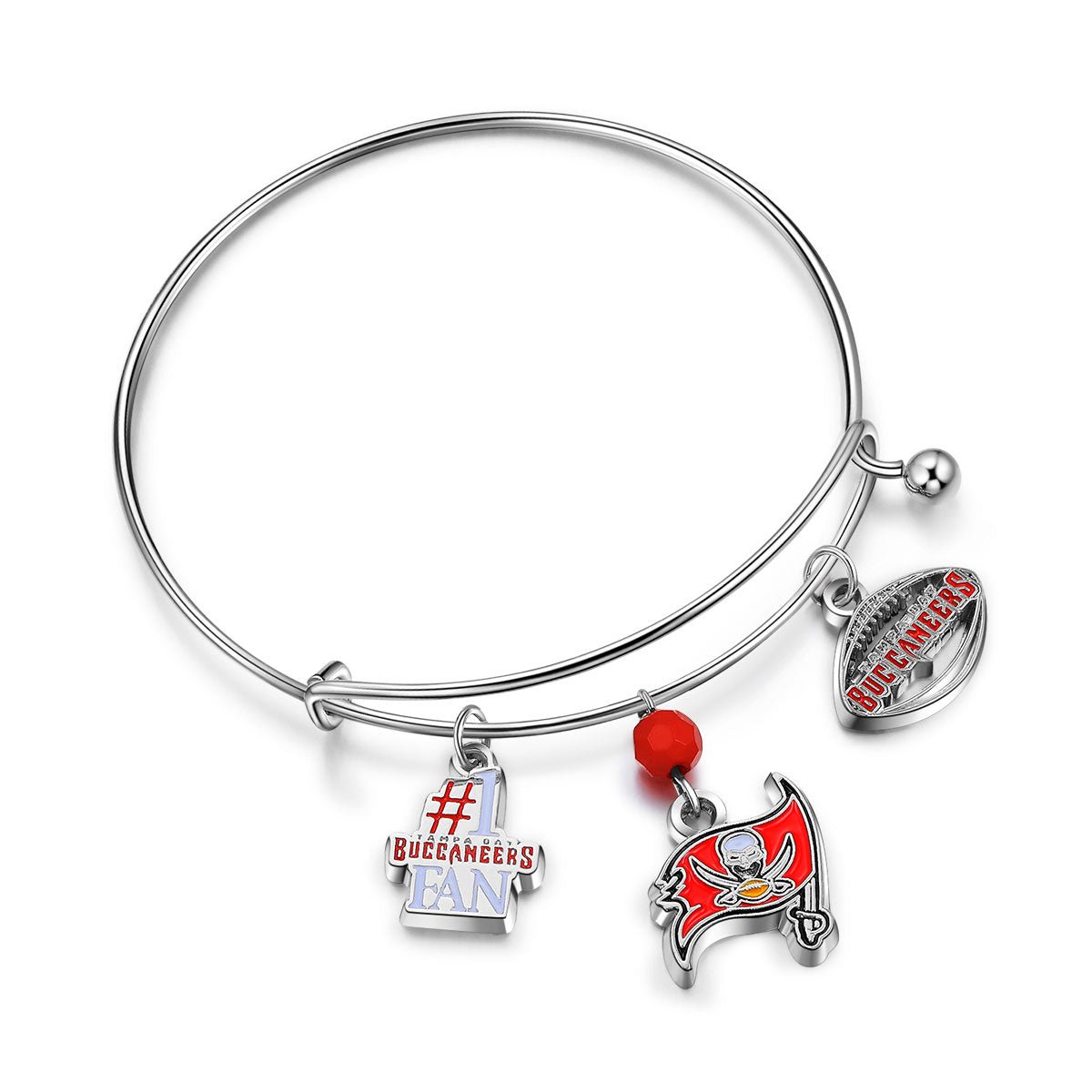 NFL Three Charm Logo Bracelet - Gamedays Gear - Tampa Bay Buccaneers