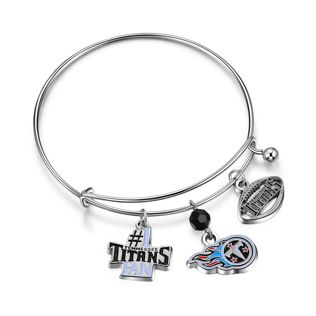 NFL Three Charm Logo Bracelet - Gamedays Gear - Tennessee Titans