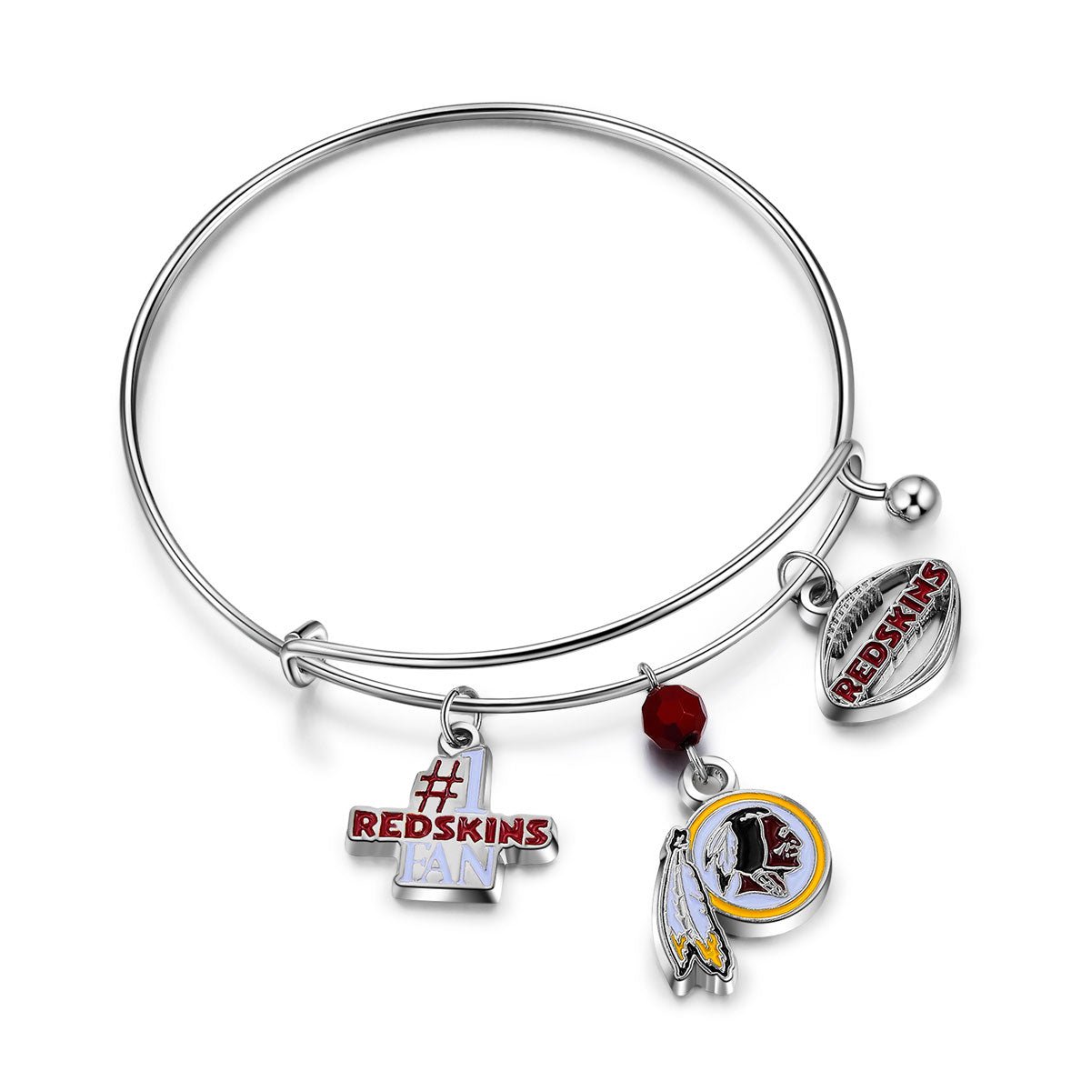 NFL Three Charm Logo Bracelet - Gamedays Gear - Washington Redskins