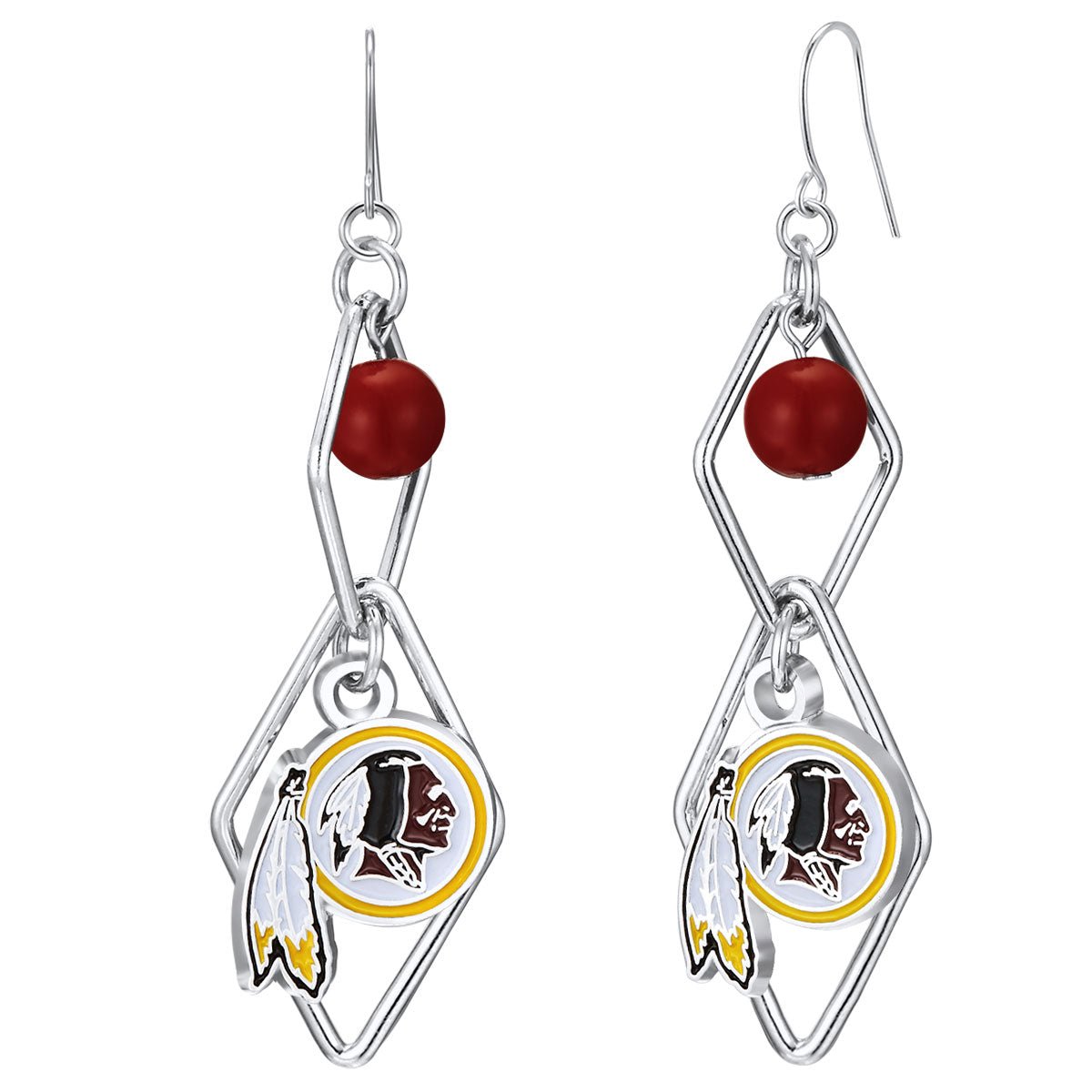 NFL Triangle Logo Dangler Earrings - Gamedays Gear - Washington Redskins