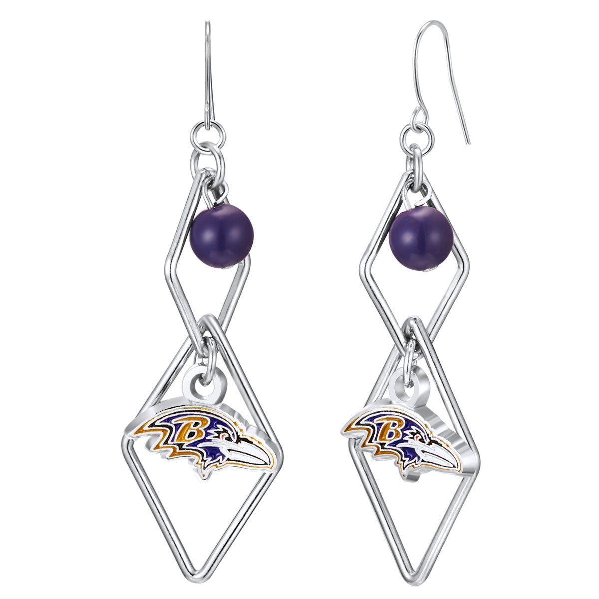 NFL Triangle Logo Dangler Earrings - Gamedays Gear - Baltimore Ravens