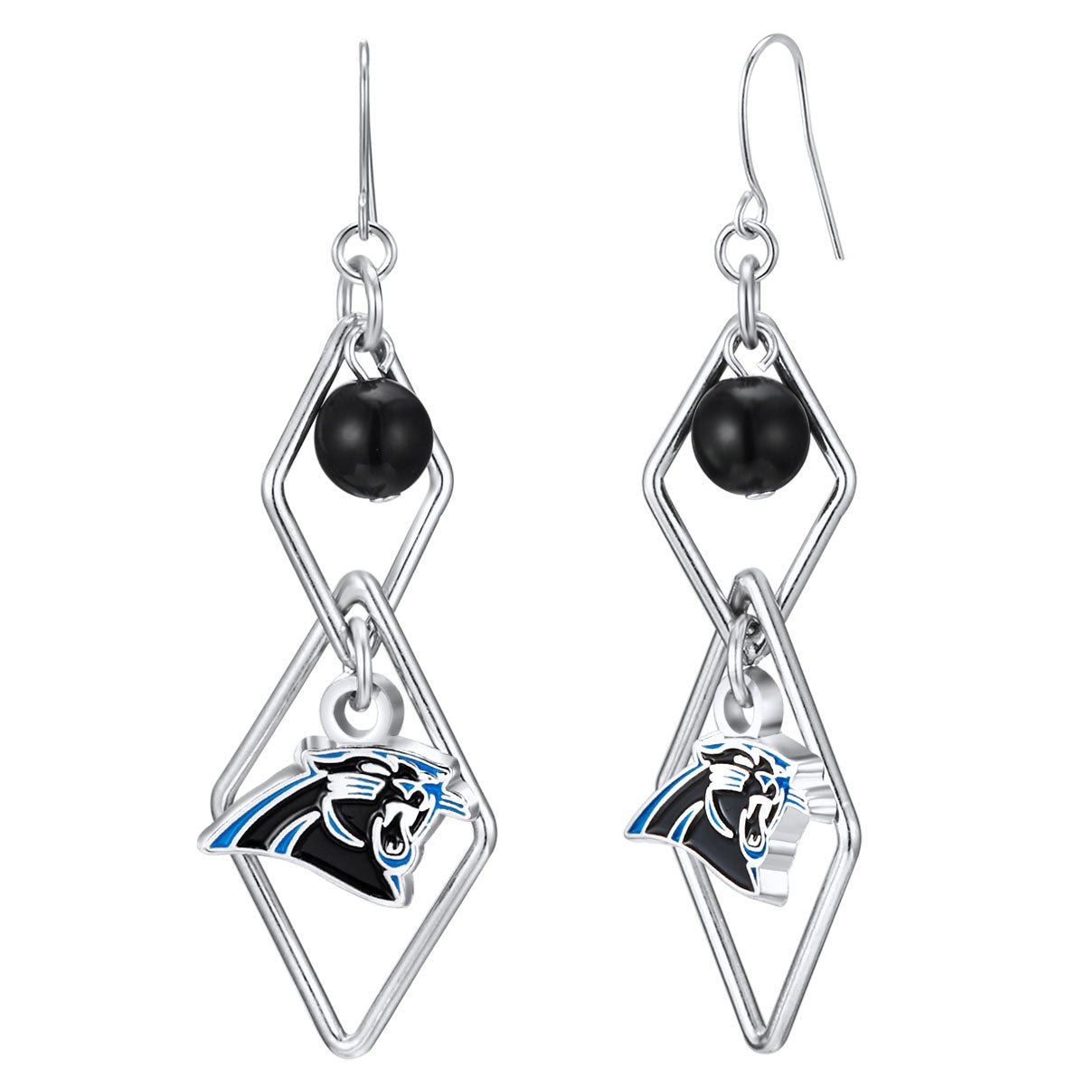 NFL Triangle Logo Dangler Earrings - Gamedays Gear - Carolina Panthers