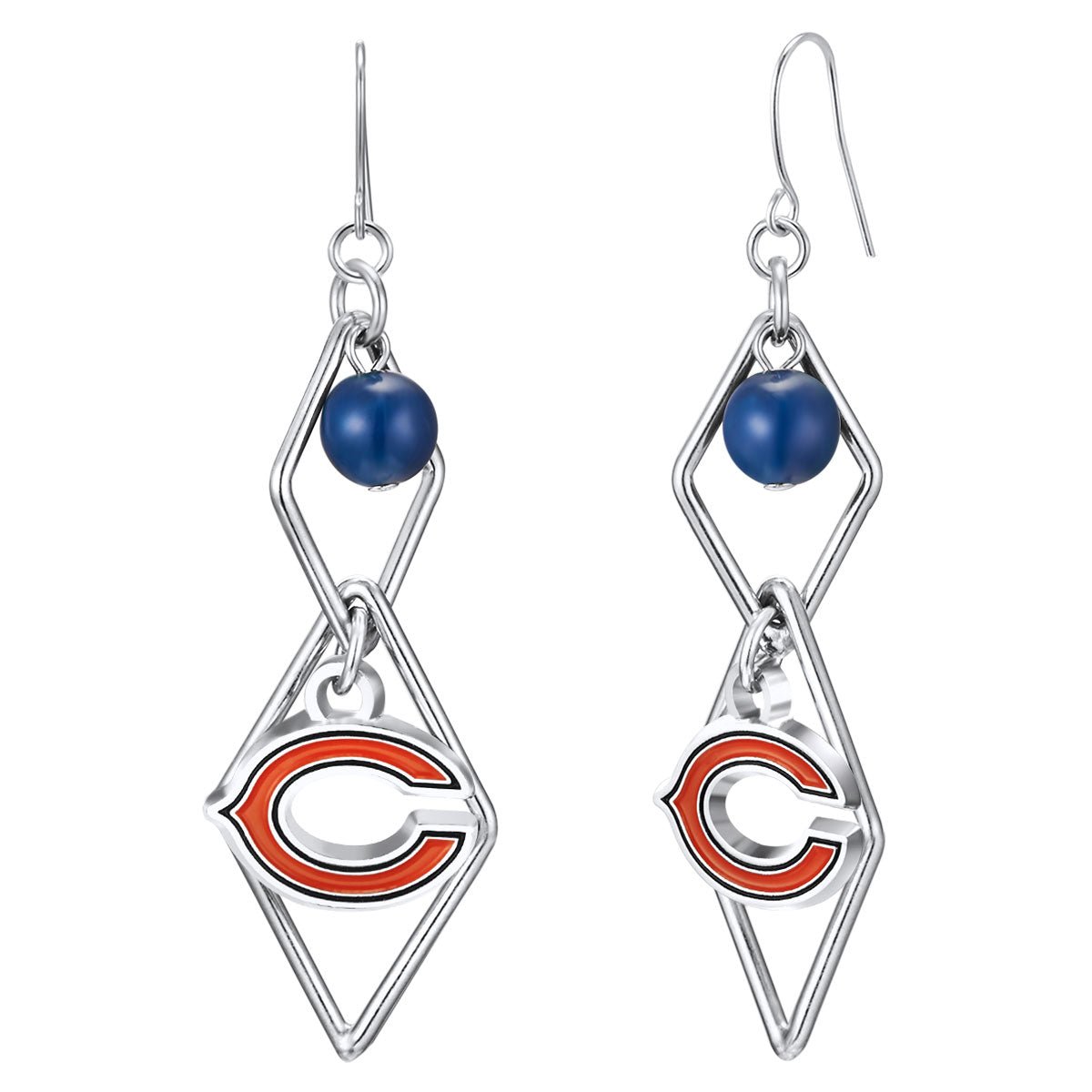 NFL Triangle Logo Dangler Earrings - Gamedays Gear - Chicago Bears