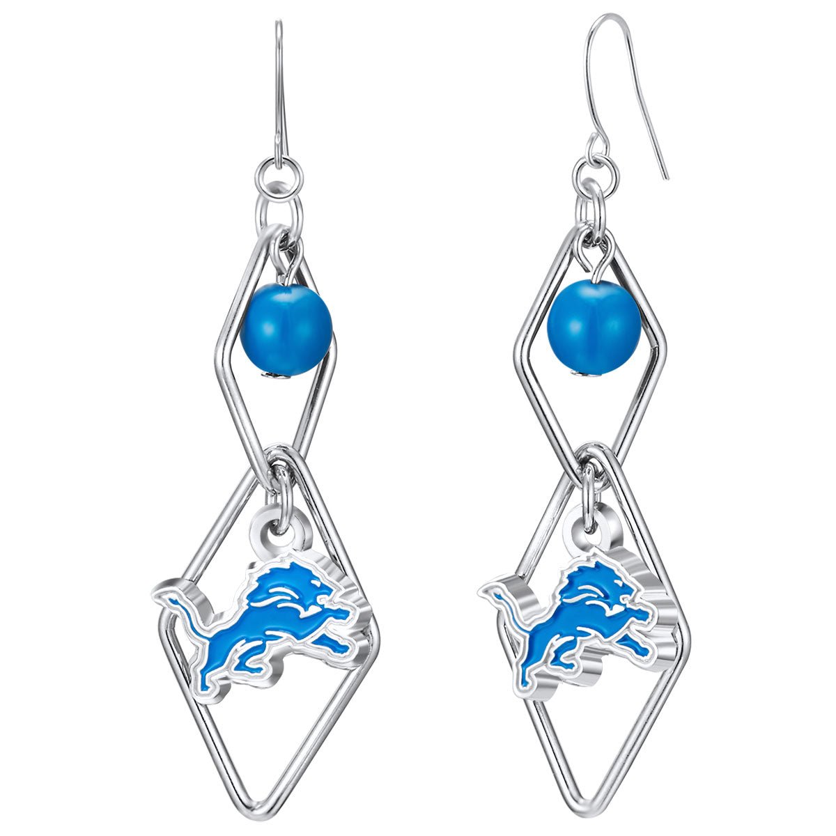 NFL Triangle Logo Dangler Earrings - Gamedays Gear - Detroit Lions