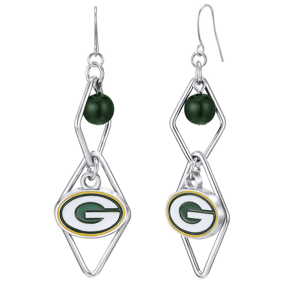 NFL Triangle Logo Dangler Earrings - Gamedays Gear - Green Bay Packers