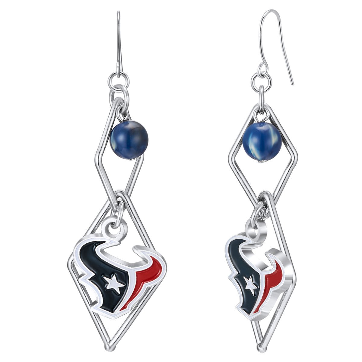 NFL Triangle Logo Dangler Earrings - Gamedays Gear - Houston Texans