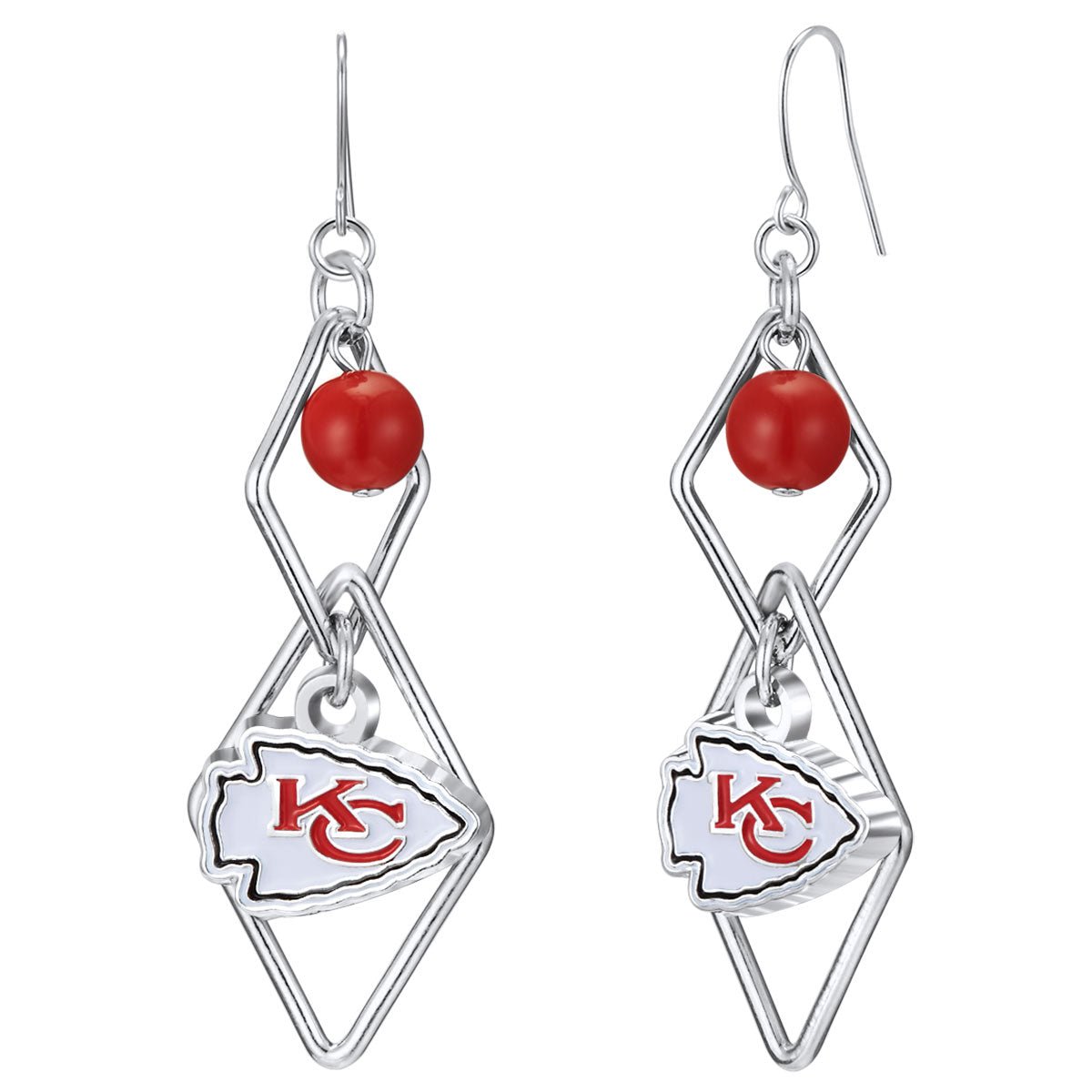 NFL Triangle Logo Dangler Earrings - Gamedays Gear - Kansas City Chiefs