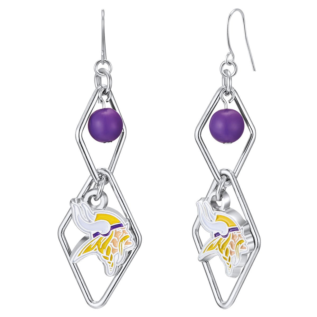 NFL Triangle Logo Dangler Earrings - Gamedays Gear - Minnesota Vikings