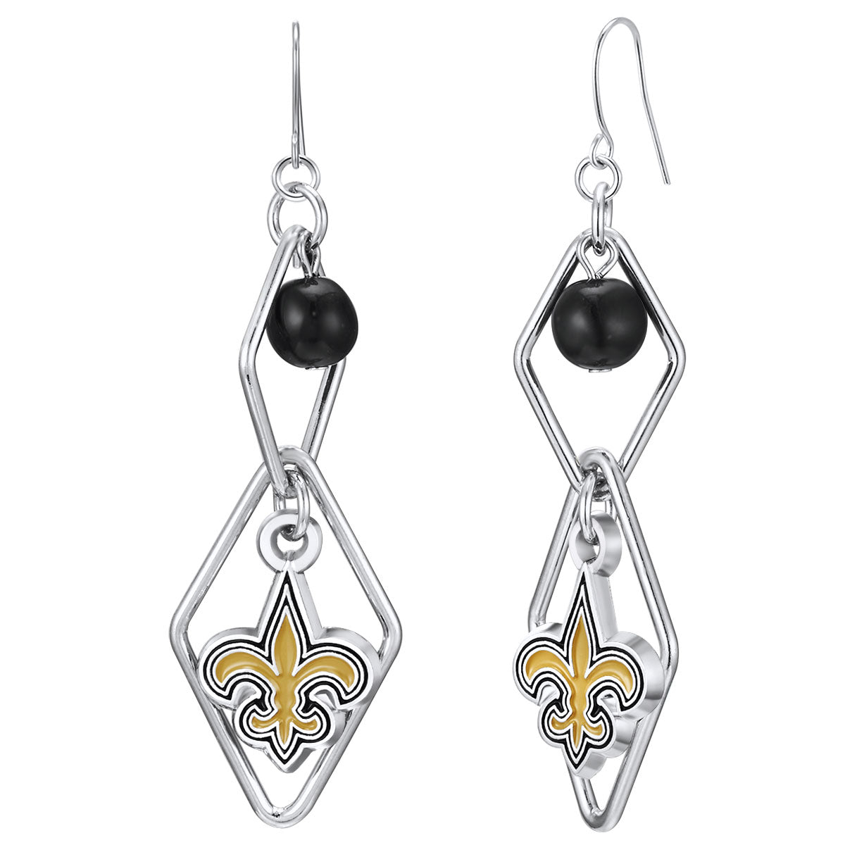 NFL Triangle Logo Dangler Earrings - Gamedays Gear - New Orleans Saints