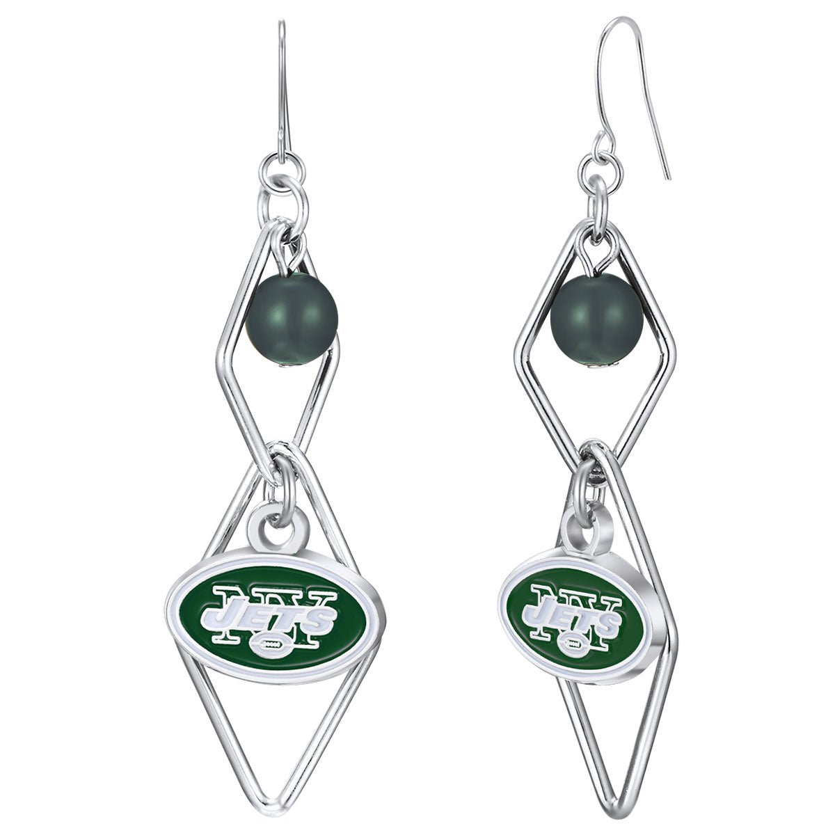 NFL Triangle Logo Dangler Earrings - Gamedays Gear - New York Jets