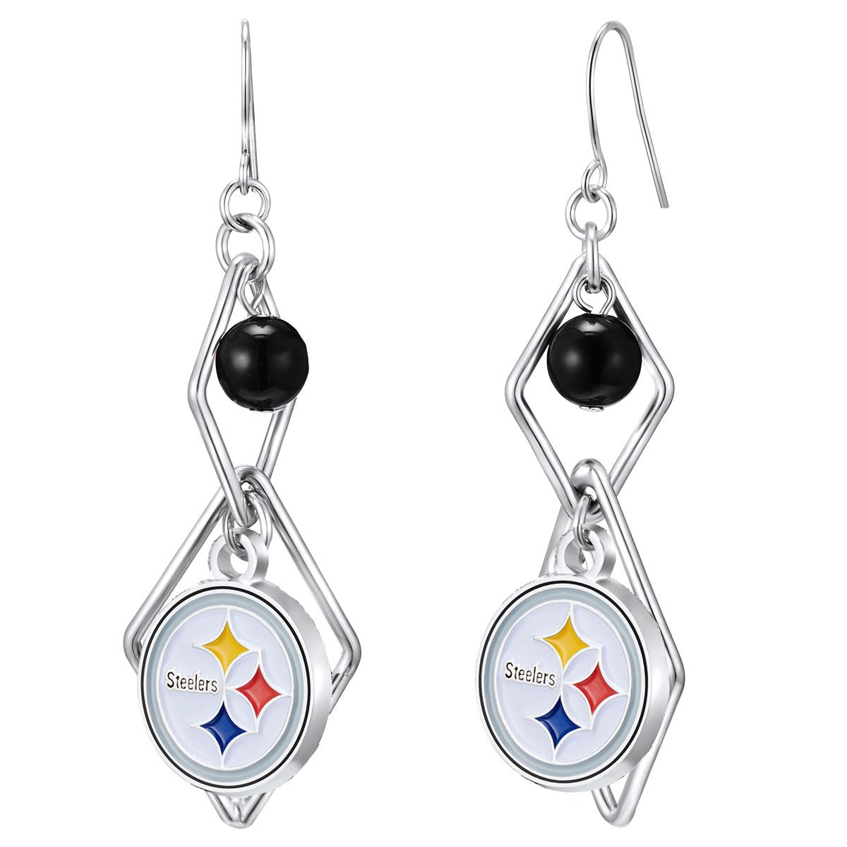 NFL Triangle Logo Dangler Earrings - Gamedays Gear - Pittsburgh Steelers