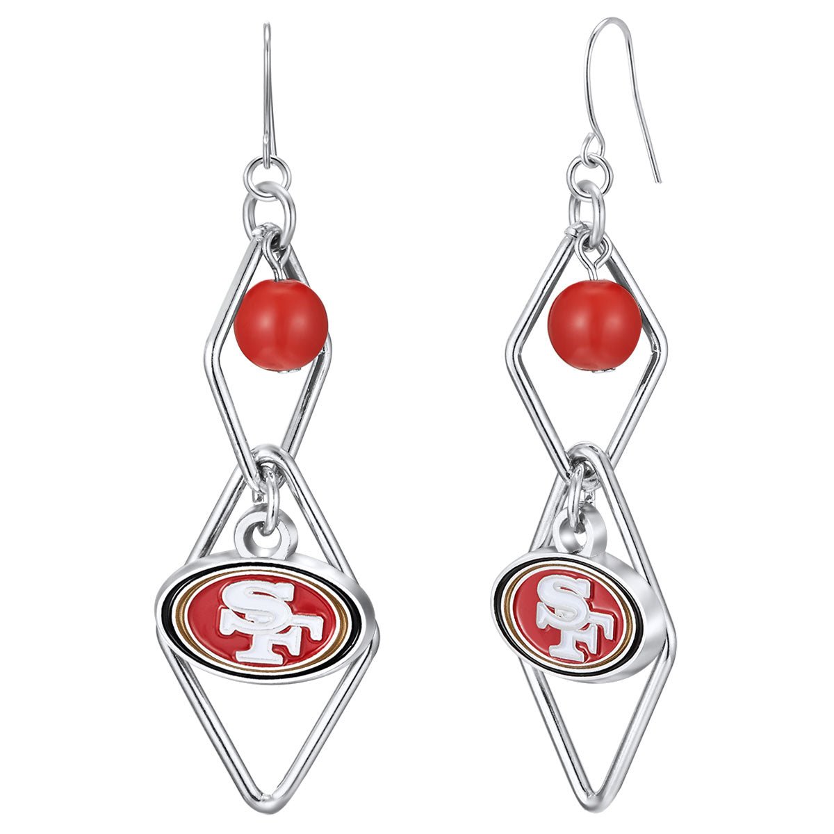 NFL Triangle Logo Dangler Earrings - Gamedays Gear - San Francisco 49ers