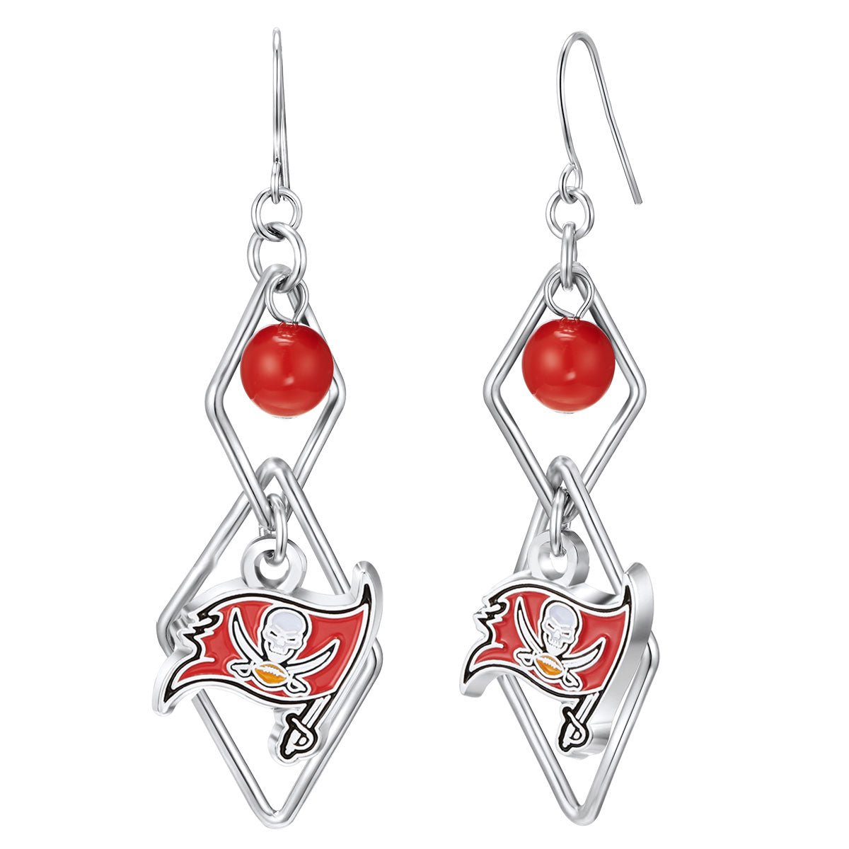 NFL Triangle Logo Dangler Earrings - Gamedays Gear - Tampa Bay Buccaneers