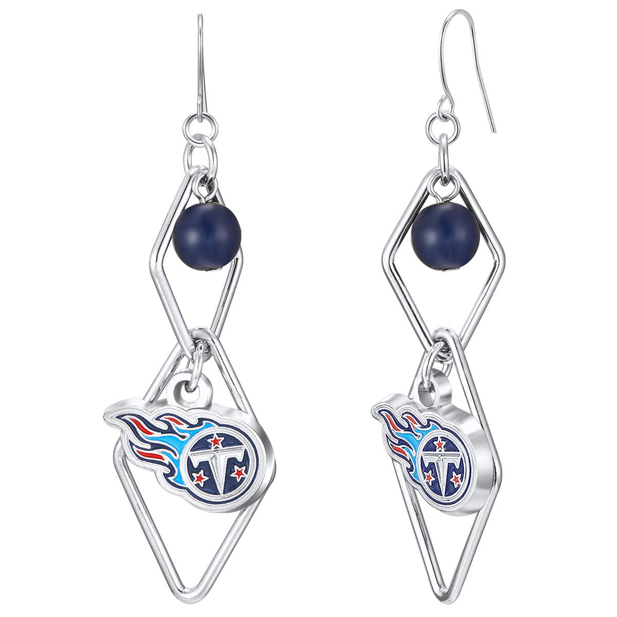 NFL Triangle Logo Dangler Earrings - Gamedays Gear - Tennessee Titans