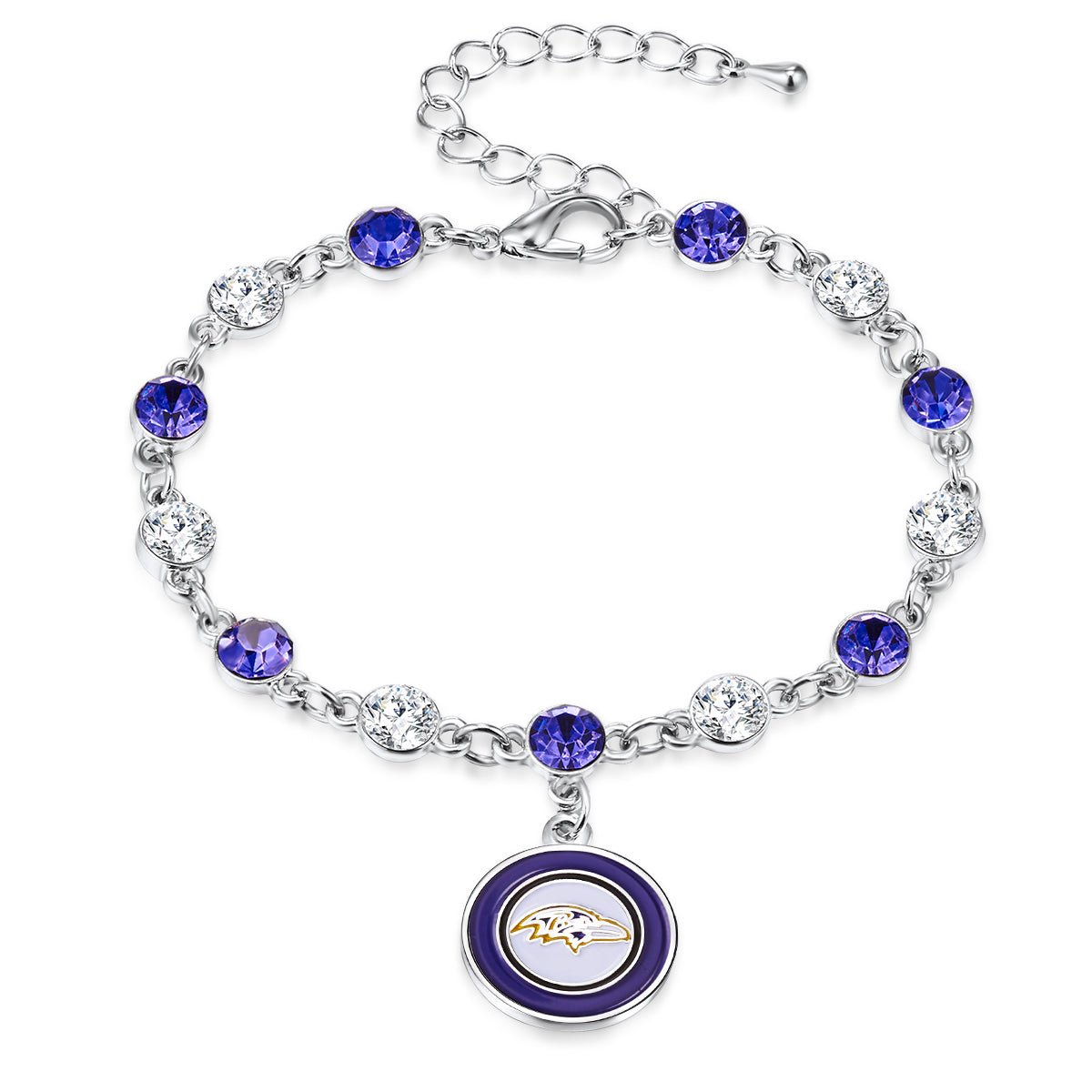 NFL Two Tone Crystal Bangle Bracelet - Gamedays Gear - Baltimore Ravens