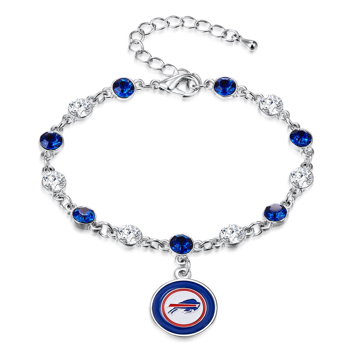 NFL Two Tone Crystal Bangle Bracelet - Gamedays Gear - Buffalo Bills