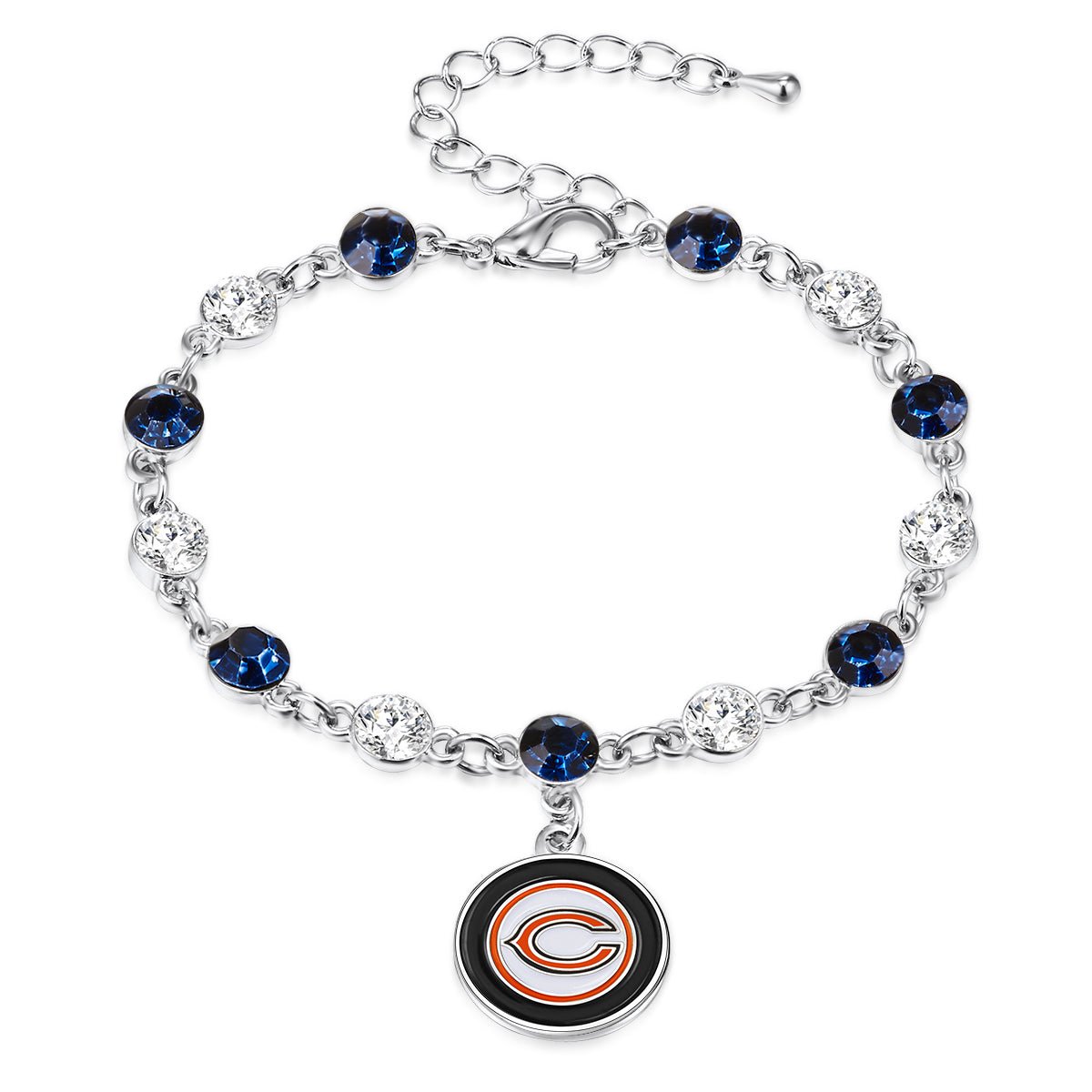 NFL Two Tone Crystal Bangle Bracelet - Gamedays Gear - Chicago Bears