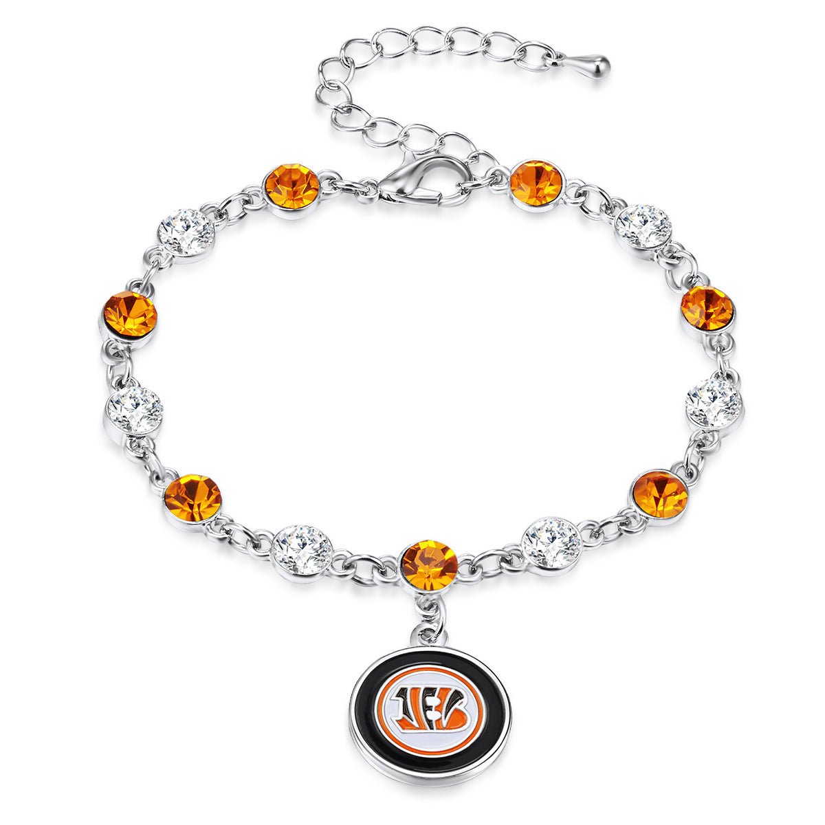 NFL Two Tone Crystal Bangle Bracelet - Gamedays Gear - Cincinnati Bengals