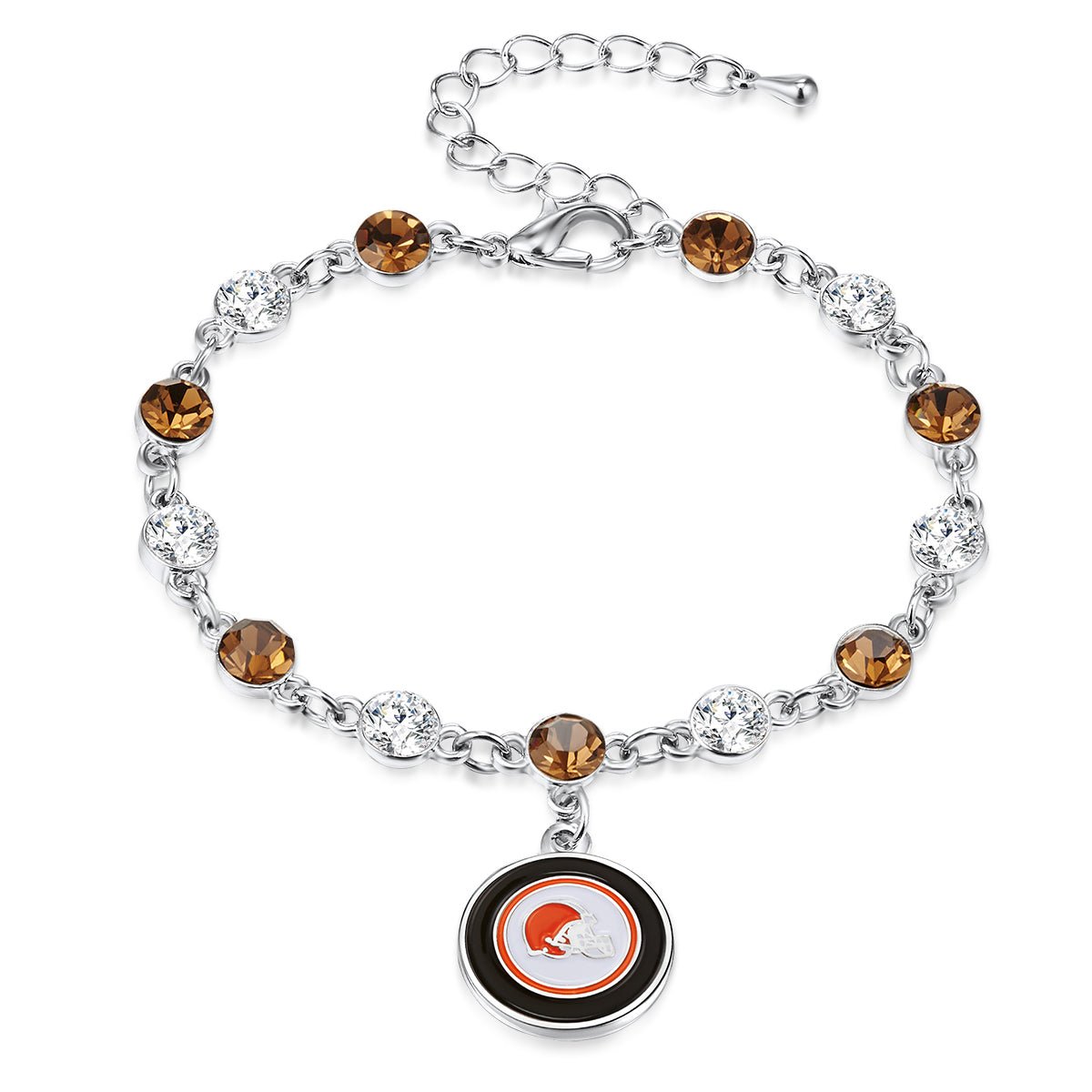 NFL Two Tone Crystal Bangle Bracelet - Gamedays Gear - Cleveland Browns