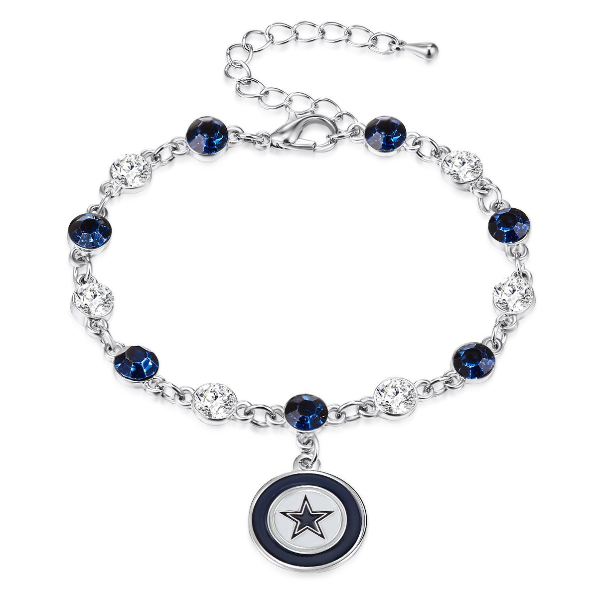 NFL Two Tone Crystal Bangle Bracelet - Gamedays Gear - Dallas Cowboys