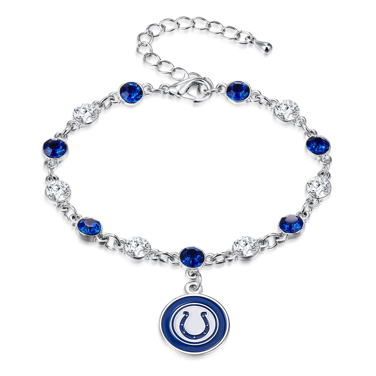 NFL Two Tone Crystal Bangle Bracelet - Gamedays Gear - Indiana Colts