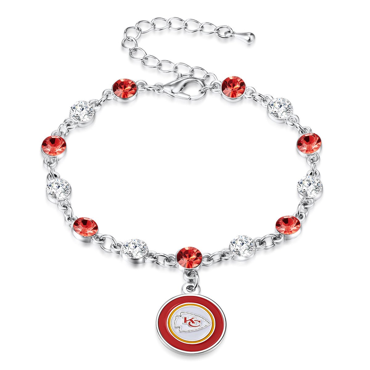 NFL Two Tone Crystal Bangle Bracelet - Gamedays Gear - Kansas City Chiefs