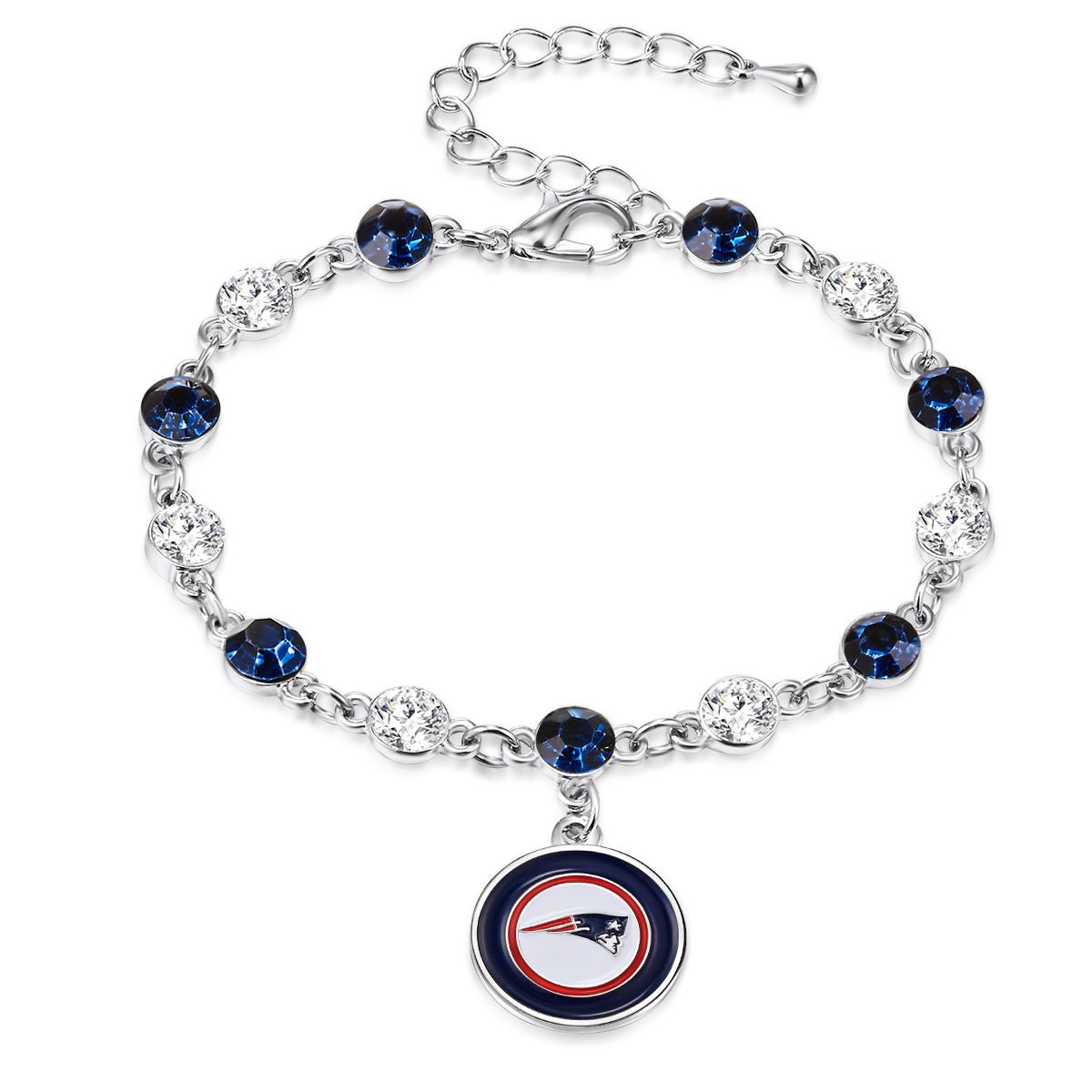 NFL Two Tone Crystal Bangle Bracelet - Gamedays Gear - New England Patriots