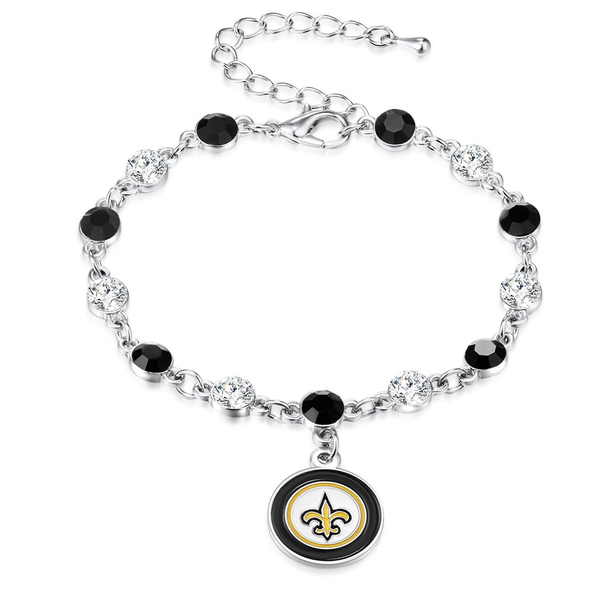 NFL Two Tone Crystal Bangle Bracelet - Gamedays Gear - New Orleans Saints