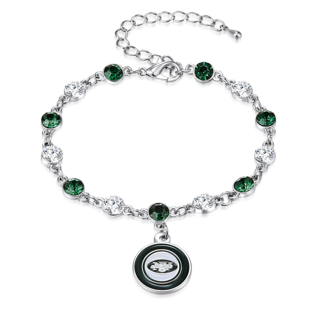 NFL Two Tone Crystal Bangle Bracelet - Gamedays Gear - New York Jets