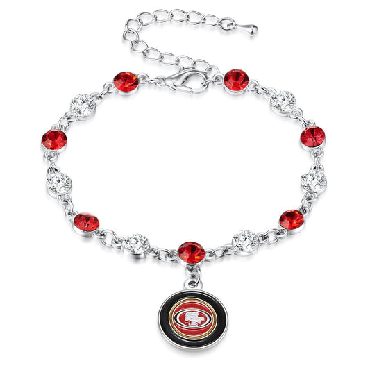 NFL Two Tone Crystal Bangle Bracelet - Gamedays Gear - San Francisco 49ers