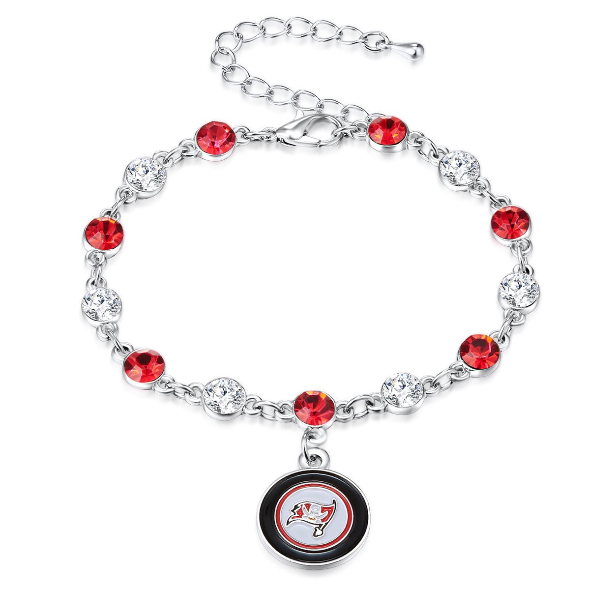 NFL Two Tone Crystal Bangle Bracelet - Gamedays Gear - Tampa Bay Buccaneers